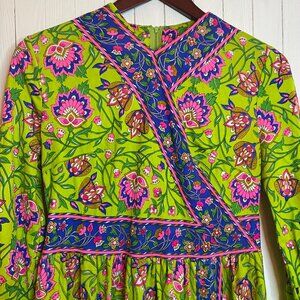 1970s Hostess Dress- Maxi Dress- Vintage Size 12